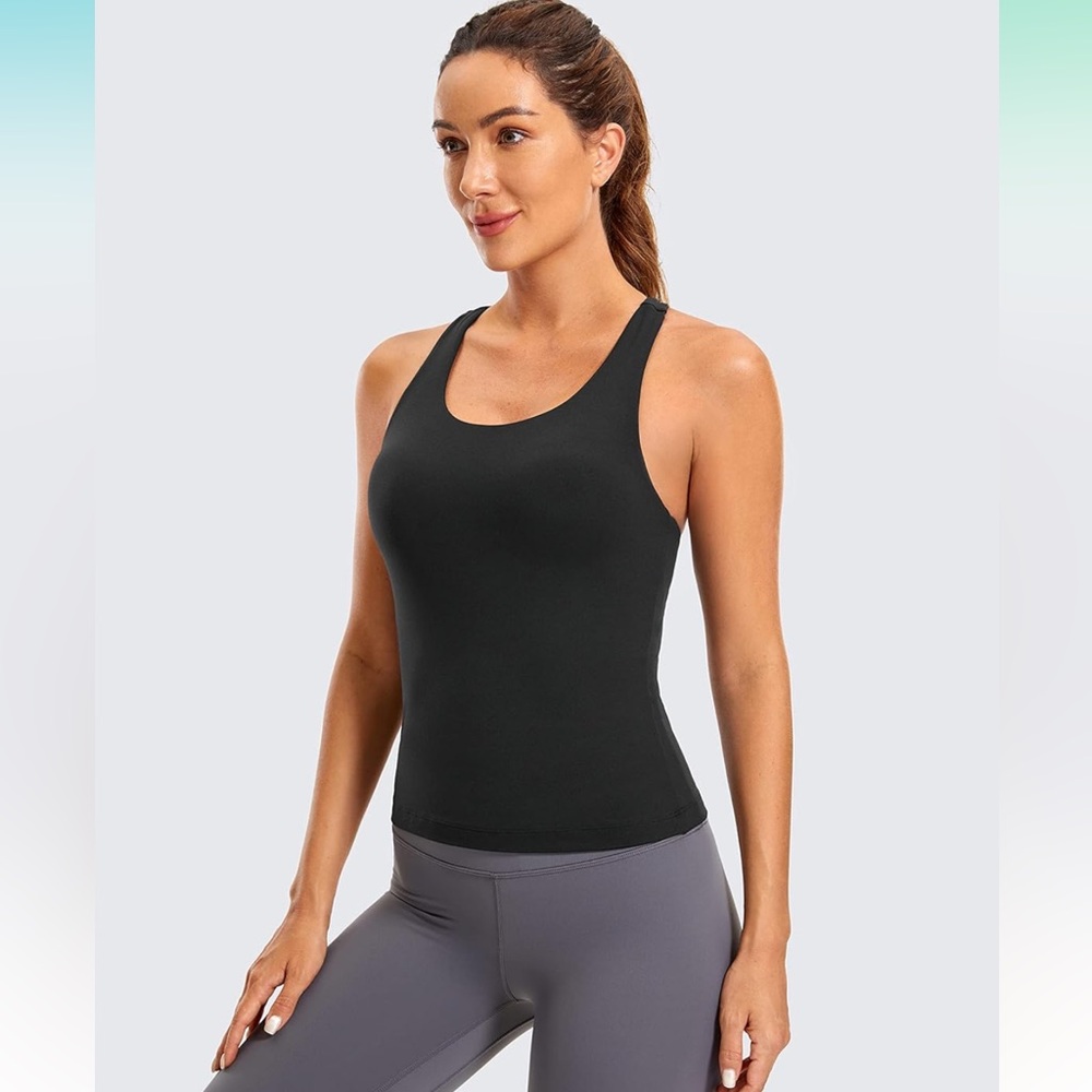 CRZ YOGA Butterluxe Workout Tank Tops- Racerback Athletic Yoga Black XS